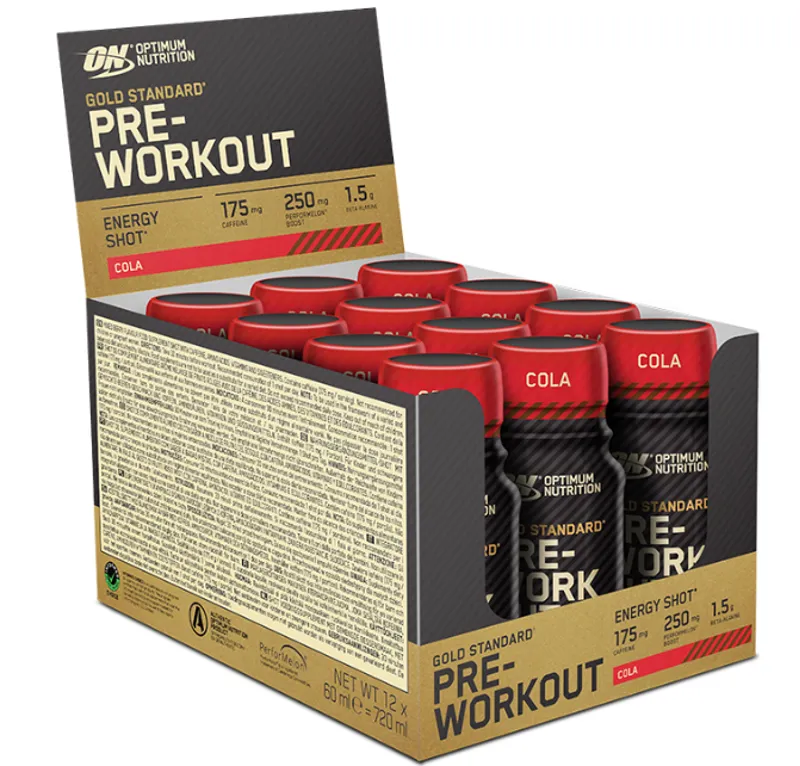 Optimum Nutrition Gold Standard Pre Workout Shot 12 Pack 12x60ml - Cola